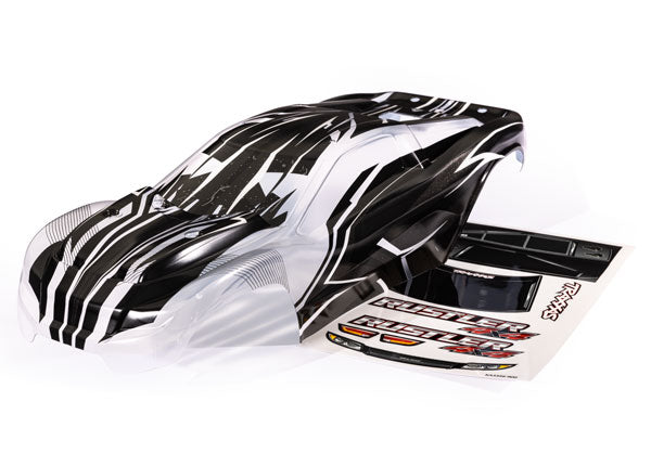Traxxas 6734L Body, Rustler 4X4, ProGraphix (Graphics are printed, requires paint & final color application)/ Decal Sheet