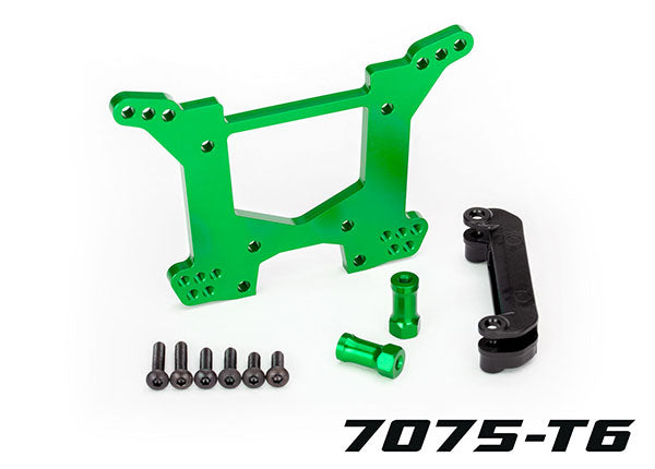 Traxxas 6738G Shock tower, Rear, 7075-T6 aluminum (green-anodized) (1)/ Body Mount bracket (1) - TRA6738G