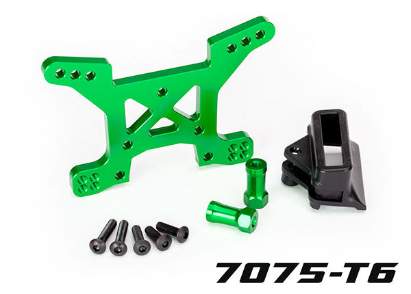 Traxxas 6739G Shock tower, Front, 7075-T6 aluminum (green-anodized) (1)/ Body Mount bracket (1) - TRA6739G