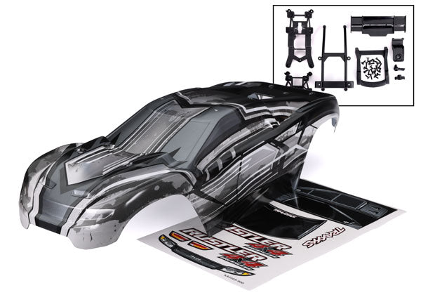 Traxxas 6740L Body, Rustler 4X4, ProGraphix (Graphics are printed, requires paint & final color application)/ Body Mounts (Front & Rear)/ Rear Body support/ Decal Sheet
