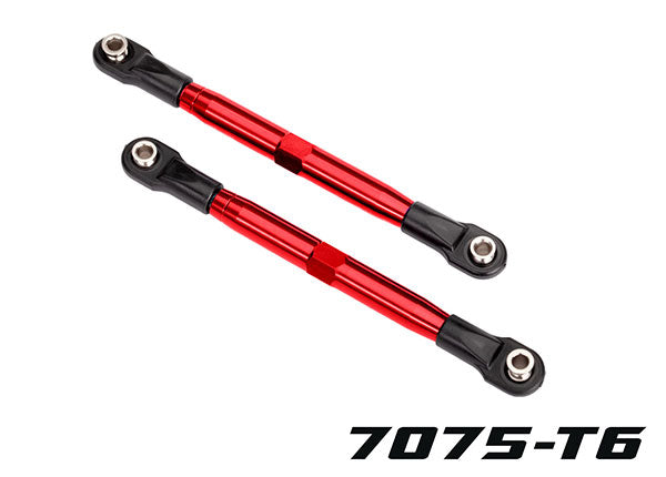 Traxxas 6742R Toe links (TUBES - Red-anodized, 7075-T6 aluminum, stronger than titanium) (87mm) (2)/ rod ends (4)/ aluminum wrench (1) - TRA6742R