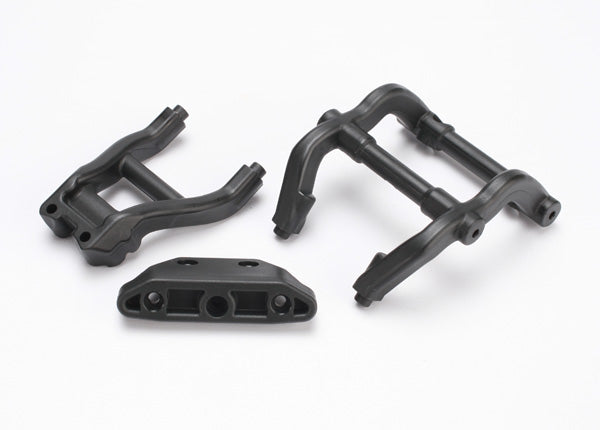 Traxxas 6777 Wheelie Bar Mounts/ Rear SkidPlate (black) - TRA6777