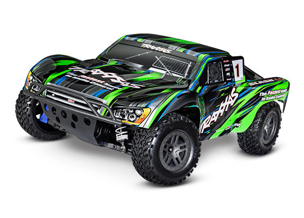 Traxxas 68154-4 Slash 4X4 Brushless: 1/10 Scale 4WD Electric Short Course Truck with TQ 2.4GHz Radio System - Green (Free LiPo Battery (2827X) and Charger (2920))