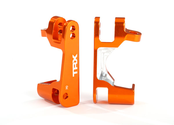 Traxxas 6832A Caster blocks (c-hubs), 6061-T6 aluminum (orange-anodized), left & right - TRA6832A