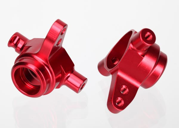 Traxxas 6837R Steering blocks, 6061-T6 aluminum (red-anodized), left & right - TRA6837R