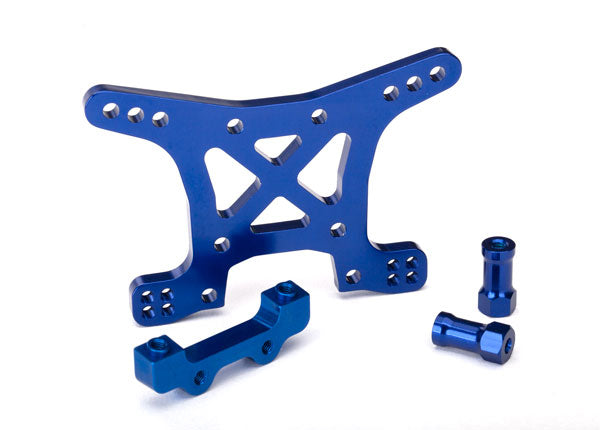 Traxxas 6839X Shock tower , Front , 7075-T6 aluminum (blue-anodized) - TRA6839X