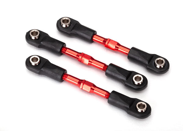 Traxxas 6939R Suspension link ,  Rear ,  aluminum (red-anodized) (3) (top and bottom) /  aluminum pivot ball - TRA6939R
