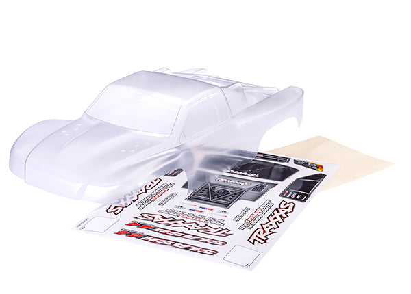 Traxxas 6965 Body, Slash 4X4 (also fits Slash VXL & Slash 2WD) (Clear, requires painting)/ window masks/ Decal Sheet (requires #6967 Latches and #6966 Latch Mounts for clipless Mounting)