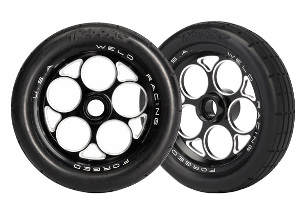 Traxxas 6969 Tires & Wheels, assembled, glued (aluminum Weld Wheels, Tires, foam Inserts) (Front) (2)