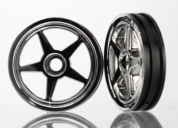 Traxxas 6974 Wheels , 5-spoke (chrome) (Front) (2) - TRA6974