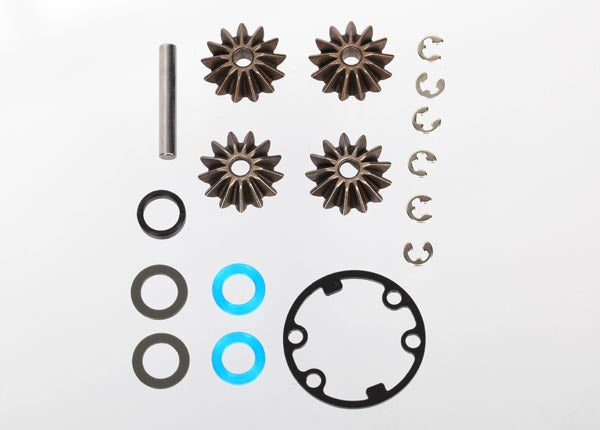 Traxxas 6982 Gear Set , Differential (Output gears (2) / spider gears (2) / spider gear shaft) / Output gear seals (x-ring) (2) / Differential gasket (1) / Hardware - TRA6982