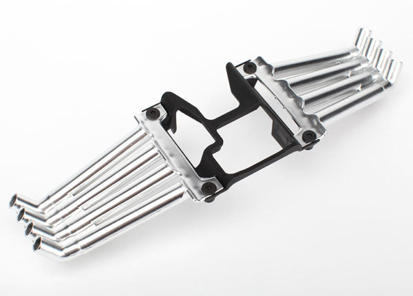 Traxxas 6985 Header pipes , satin chrome - TRA6985