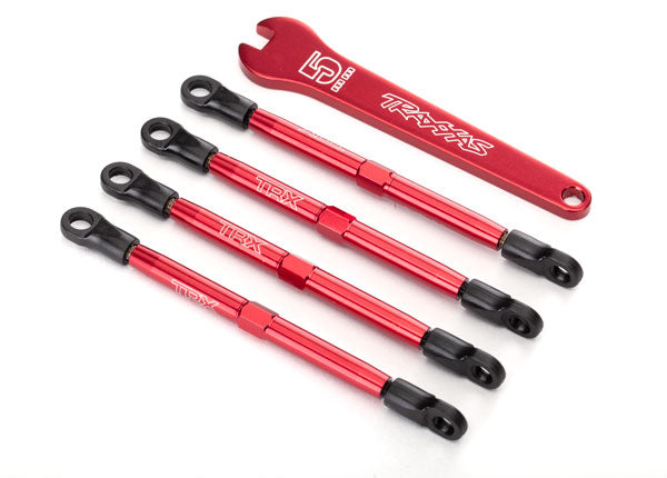 Traxxas 7138X Toe links, aluminum (red-anodized) (4) (assembled with rod ends and threaded Inserts) - TRA7138X