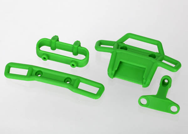 Traxxas 7236A Bumper , Front (1) , Rear (1) / bumper support , Front (1) , Rear (1) (green) - TRA7236A