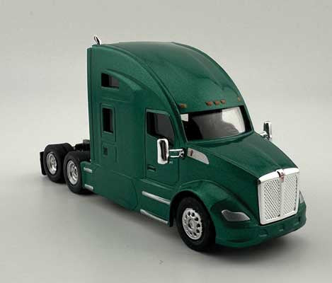 HO Logistics Replicas Kenworth T-680 Sleeper-Cab Semi Tractor - Assembled -- Metallic Green