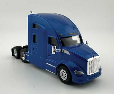HO Logistics Replicas Kenworth T-680 Sleeper-Cab Semi Tractor - Assembled -- Metallic Blue