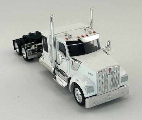 HO Logistics Replicas Kenworth 990 Flat-Top Sleeper-Cab Semi Tractor - Assembled -- White