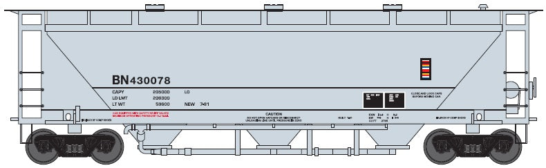 Trainworx Covered Hopper BN #3 - 744-2301103