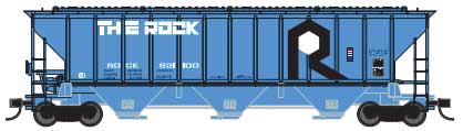 (Loose Weights) Trainworx N Pullman-Standard PS2-CD 4427 High-Side Covered Hopper - Ready to Run -- Rock Island #631047 (blue, black, white)
