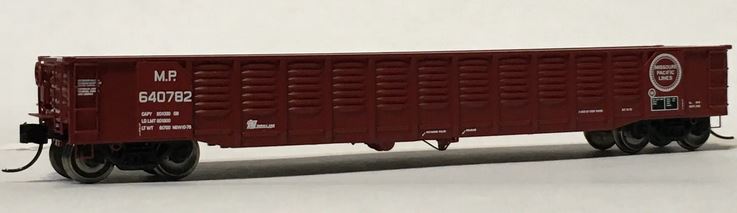 Trainworx 52'6" Corrugated Gondola - Ready to Run -- Missouri Pacific 7 (Boxcar Red, Buzz Saw Logo) - 744-2520307