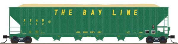 Trainworx N Greenville 7000-Cubic Foot Wood Chip Hopper - Ready to Run -- Atlanta & St. Antrews Bay #1758 (green, yellow)