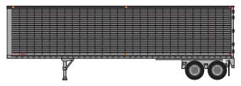 Trainworx N-Scale 40' Corrugated Van Trailer - Assembled -- Painted, Unlettered (silver)