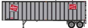 Trainworx Flexi-Van 40' Exterior-Post Semi Trailer - Assembled -- Milwaukee Road 2 (silver, red) - 744-4043402