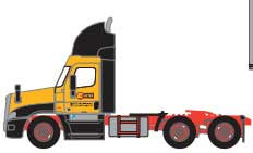 Trainworx N 	Freightliner Cascadia Raised-Roof 2-Axle Semi Tractor - Assembled -- Estes #5 (yellow, black, red; Richmond, Virginia Markings)
