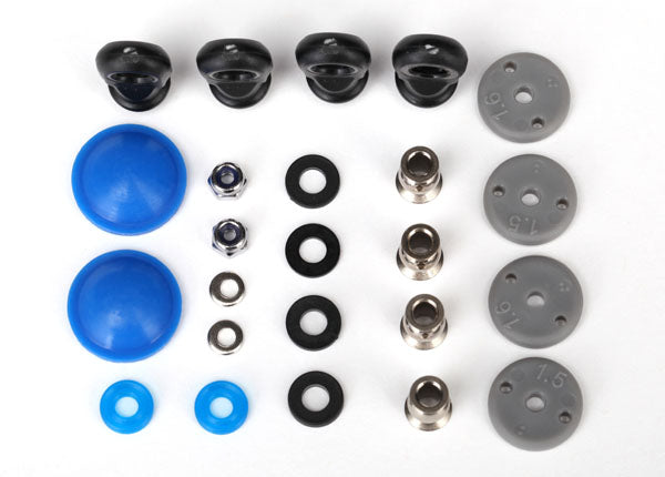 Traxxas 7463 Rebuild kit, GTR long/xx-long shocks (x-rings, bladders, pistons, piston nuts, shock rod ends, hollow balls) (renews 2 shocks) - TRA7463
