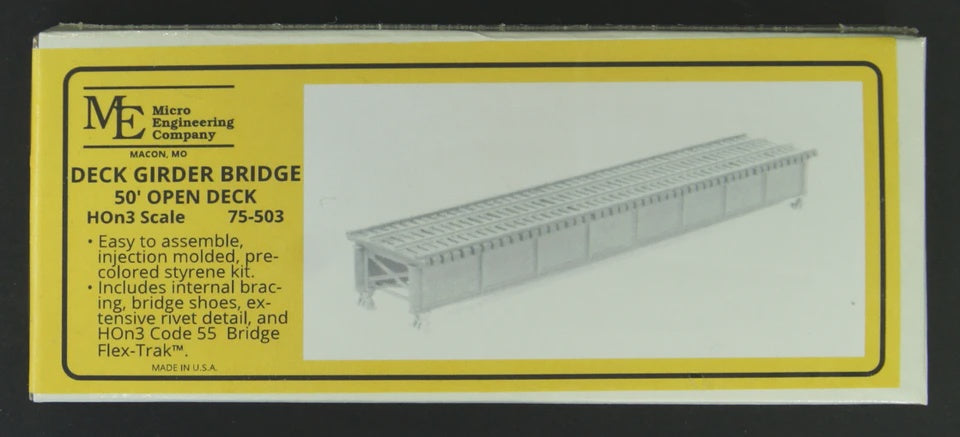 Micro Engineering 75-503 Deck-Girder Bridge w/Open Deck - Kit -- HOn3 50'