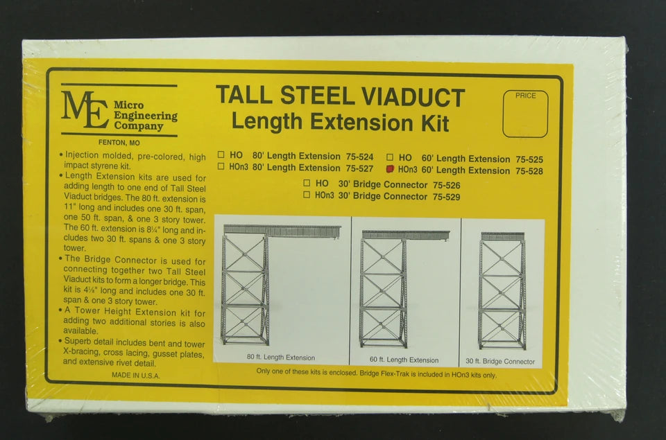 Micro Engineering 75-528 HOn3 Tall Steel Viaduct Length Extension -- 60', Includes Track