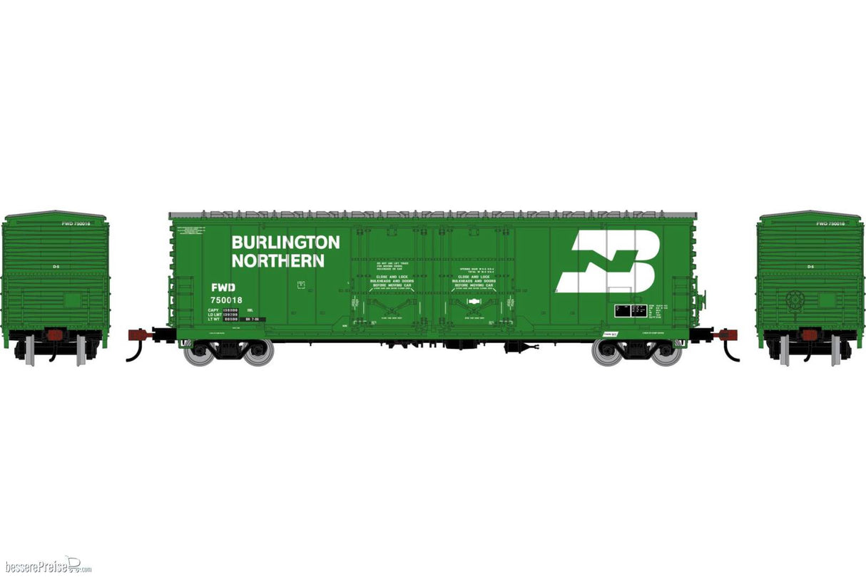 Athearn HO 50' Evans Double Plug Door Box Car, Fort Worth & Denver (FWD) #750018