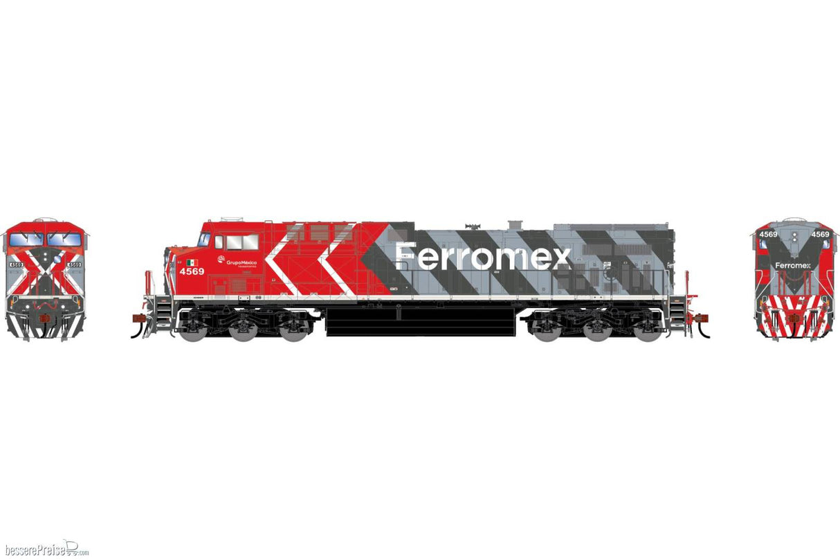 Athearn Genesis HO  AC4400CW Locomotive w/DCC & Sound, Ferromex (FXE) 'Zebra' #4569