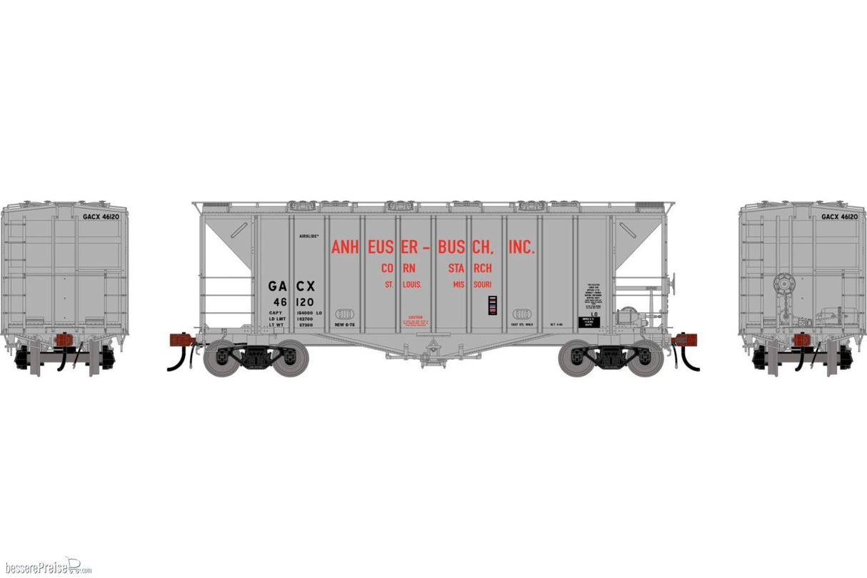 Athearn Genesis HO  GATC 2600 Airslide Covered Hopper- Late, GACX #46120