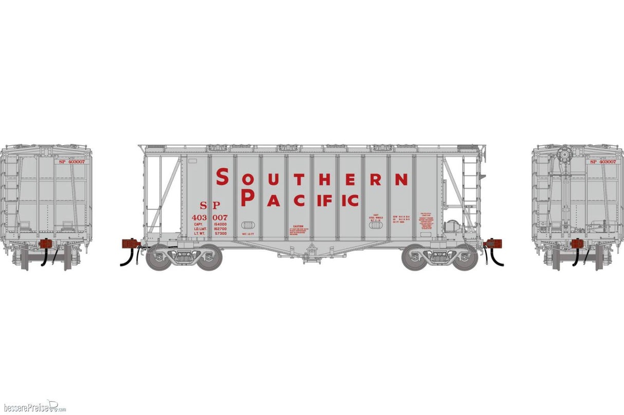 Athearn Genesis HO  GATC 2600 Airslide Covered Hopper- Early, Southern Pacific (SP) #403007