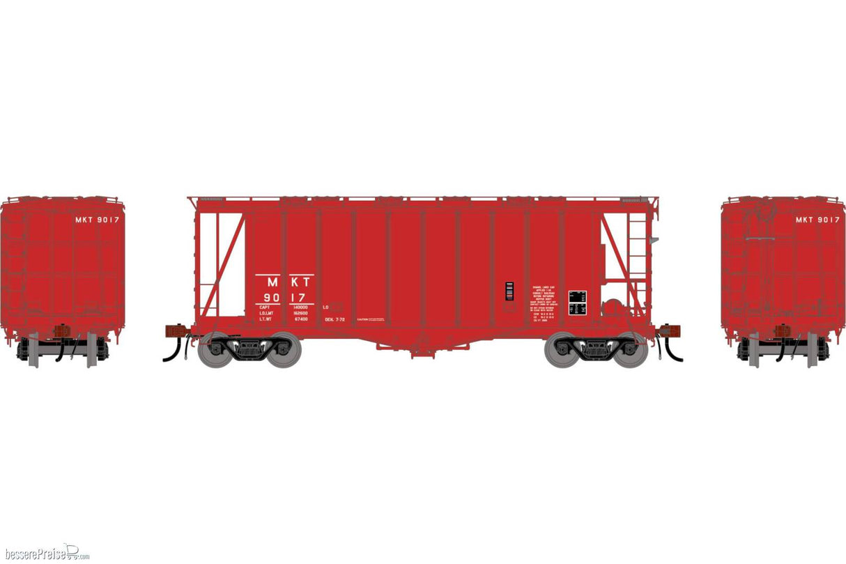 Athearn Genesis HO  GATC 2600 Airslide Covered Hopper- Early, Missouri Kansas Texas (MKT) #9017