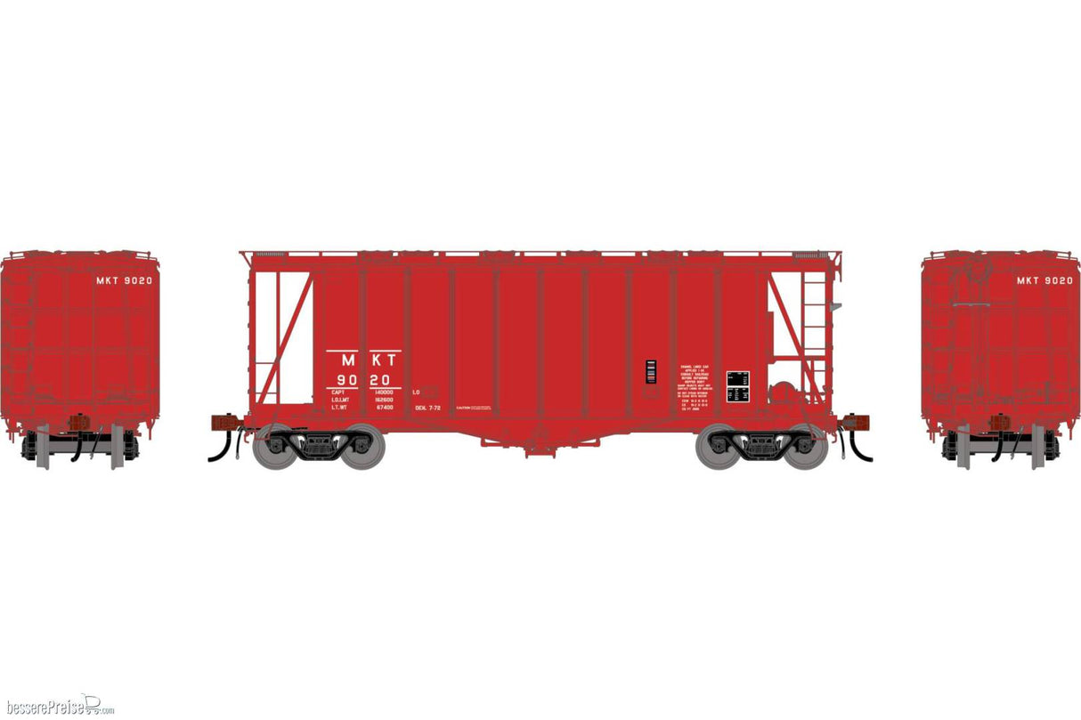 Athearn Genesis HO  GATC 2600 Airslide Covered Hopper- Early, Missouri Kansas Texas (MKT) #9020