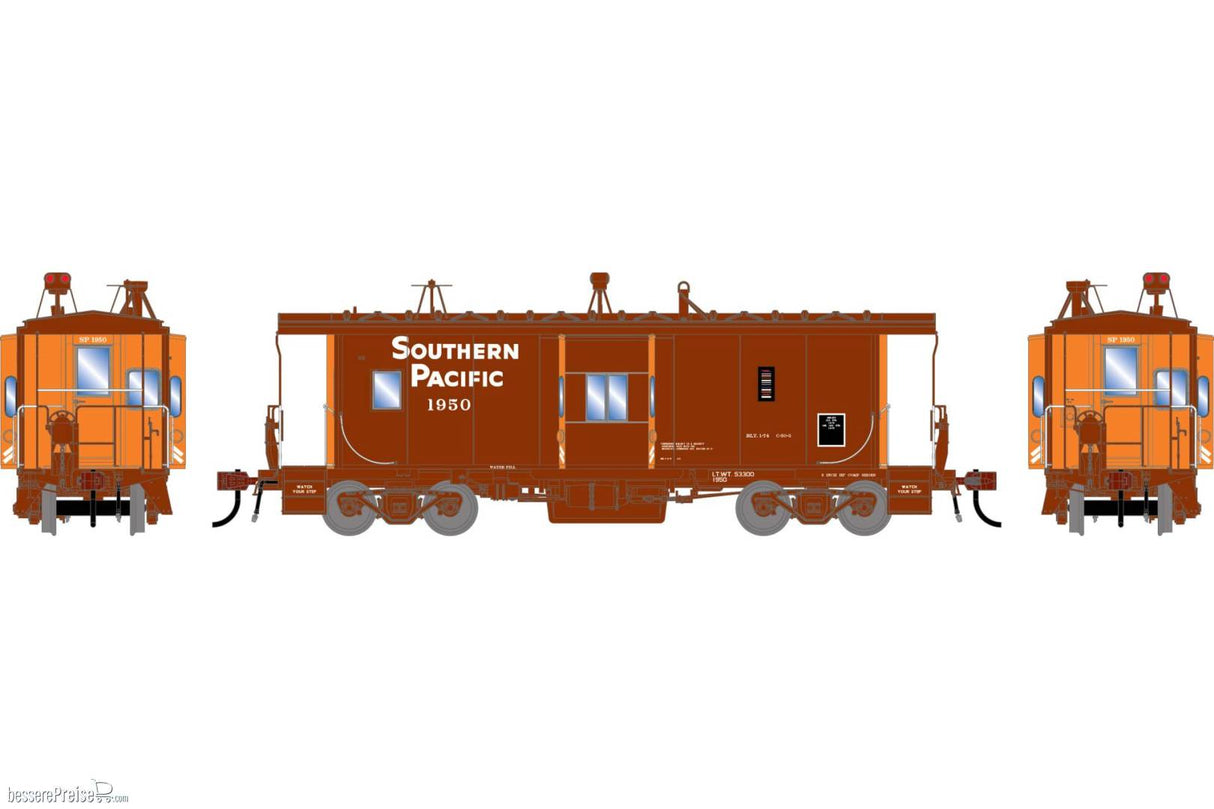 Athearn Genesis HO  ICC Bay Window Caboose w/Lights & Sound, Early Southern Pacific (SP) #1950