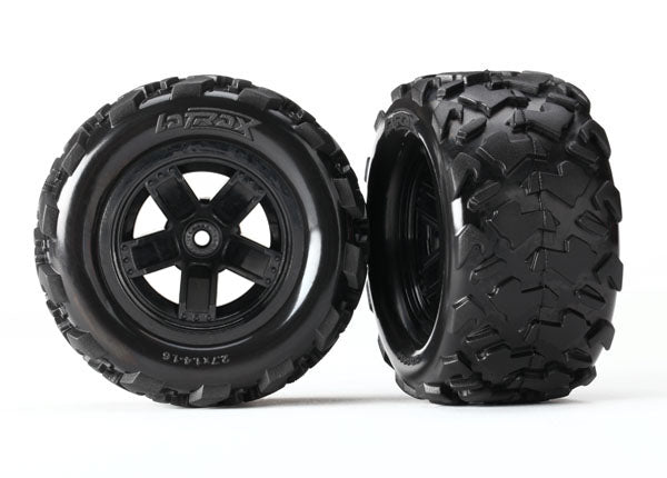 Traxxas 7672 Tires & Wheels, assembled, glued (Teton 5-spoke Wheels, Teton Tires) (2)