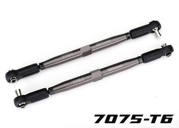 Traxxas 7748-GRAY Toe links, X-Maxx (TUBES - Gray-anodized, 7075-T6 aluminum, stronger than titanium) (157mm) (2)/ rod ends, assembled with steel hollow balls (4)/ aluminum wrench, 10mm (1)