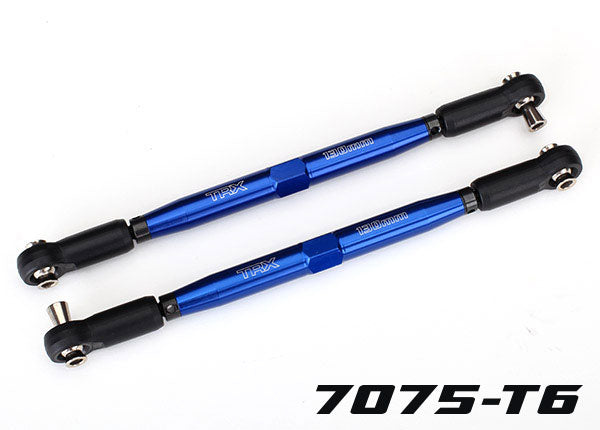 Traxxas 7748X Toe links, X-Maxx (TUBES - Blue-anodized, 7075-T6 aluminum, stronger than titanium) (157mm) (2)/ rod ends, assembled with steel hollow balls (4)/ aluminum wrench, 10mm (1) - TRA7748X