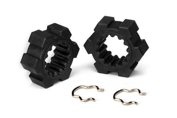 Traxxas 7756 Wheel hubs, Hex (2)/ Hex clips (2) - TRA7756