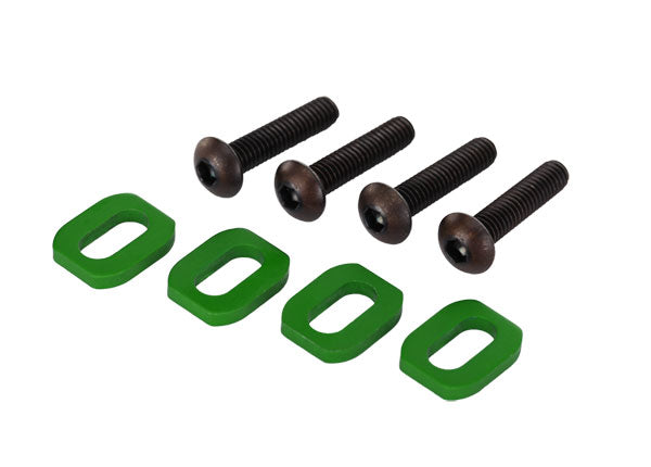 Traxxas 7759G Washers, Motor Mount, aluminum (green-anodized) (4)/ 4x18mm BCS (4) - TRA7759G