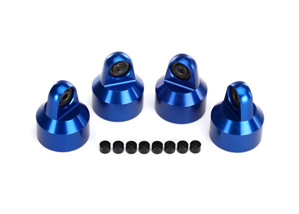 Traxxas 7764A Shock caps, aluminum (blue-anodized), GTX shocks (4)/ spacers (8) - TRA7764A