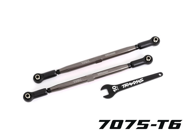 Traxxas 7897-GRAY Toe links, Front (TUBES - Gray-anodized, 7075-T6 aluminum, stronger than titanium) (2) (for use with #7895 X-Maxx WideMaxx suspension kit)