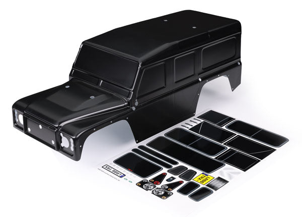 Traxxas 8011 Body, Land Rover Defender, black (painted)/ decals