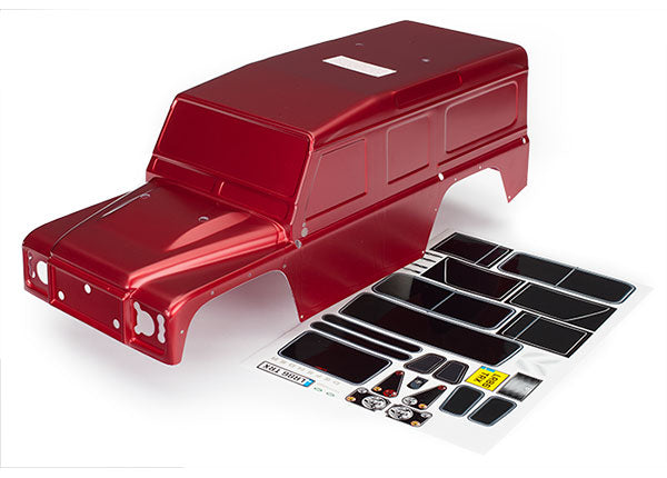 Traxxas 8011R Body, Land Rover Defender, - Red (painted)/ decals - TRA8011R
