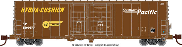 Wheels of Time PC&F 50' 70-Ton RBL Insulated 6'+8' Double Plug-Door Boxcar - Ready to Run -- Southern Pacific #694429 (Boxcar Red, yellow, Speed Lettering, Hydra Cushion - 805-61106