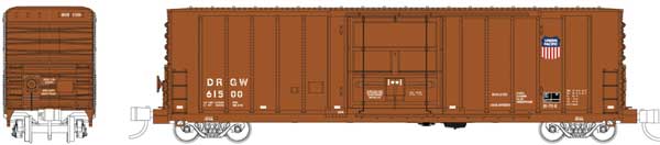Wheels of Time Pacific Car & Foundry 70-Ton 50' Exterior-Post Insulated Boxcar - Ready to Run -- Denver & Rio Grande Western 61500 (Boxcar Red, Union Pacific Shield) - 805-61187