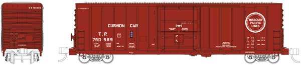 Wheels of Time Pacific Car & Foundry 70-Ton 50' Exterior-Post Insulated Boxcar - Ready to Run -- Texas & Pacific 780596 (Boxcar Red, Buzz Saw Logo) - 805-61199